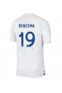 Ranska Karim Benzema #19 Jalkapallovaatteet Vieraspaita MM-kisat 2022 Lyhythihainen